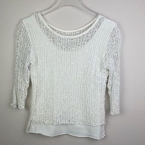 Patchington Knit Top with Attached Tank